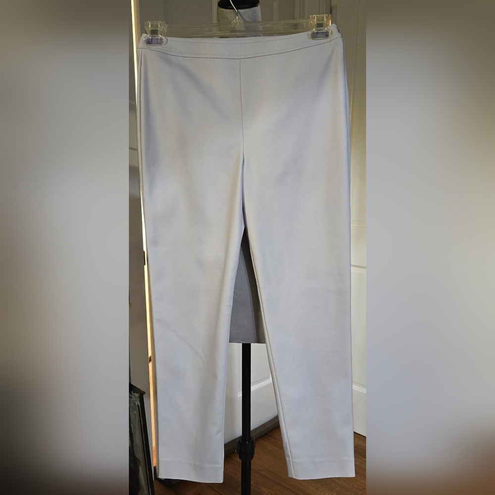 ST JOHN pants in Stone side zip sexy back seam w/ back vents sz 4